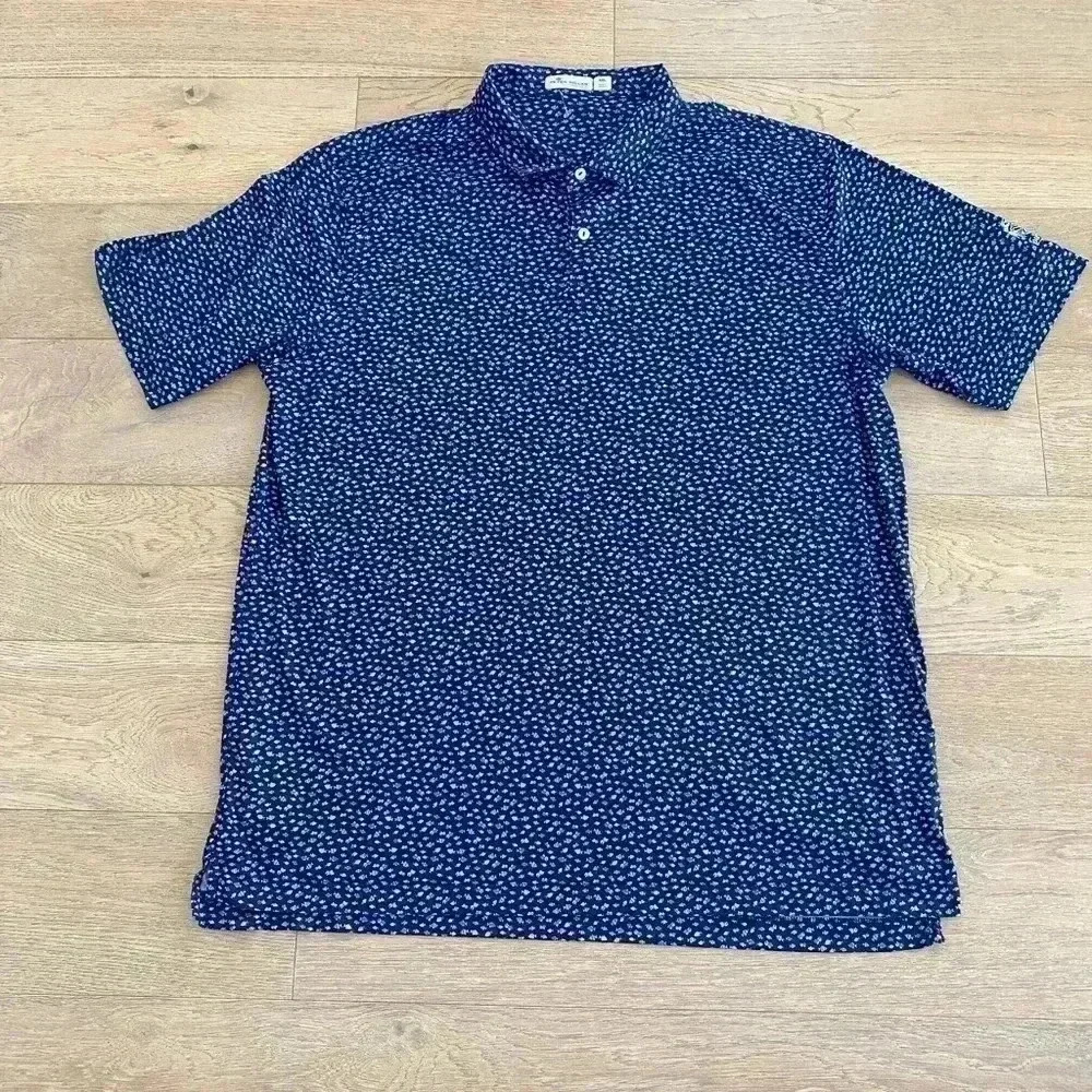 Peter Millar Blue Patterned Polo Shirt